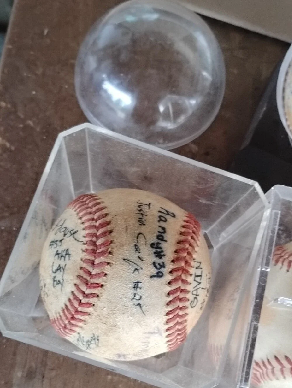 Autographed Vintage Baseball Display Set – White